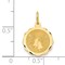 14K Yellow Gold Wedding Bells Disc Charm Pendant Jewerly 19mm x 14mm